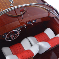 Modèle de bateau à moteur en bois RC Riva Aquarama Cedar Nautical, peint à la main, fabriqué au Vietnam, personnalisé pour la décoration de la maison (67Lx20Wx25H)
