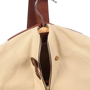 Bolso de mano de lona de algodón caqui de alta calidad, traje de ropa de lona, Asa de cuero, embellecedor, colgante, a prueba de polvo - Product Image 5