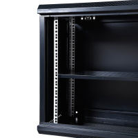 Armoire de serveur de centre de données murale 9U 19 pouces avec porte en verre trempé, équipement réseau, charge statique 1000 kg, en stock