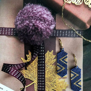 Boho ต่างหูลูกปัดด้วยการออกแบบสีฟ้าครามแอนดี้ cascading Fringe, เครื่องประดับของขวัญที่ไม่ซ้ำกัน - Product Image 1