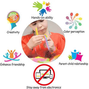 Kit de Pulseras de Cuentas Pequeñas para Niños, Kit de Fabricación de Joyas de Plástico para Niñas para Crear Collares y Otros Accesorios - Product Image 6