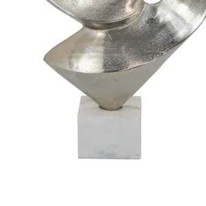 Assiette de fruits en argent de décoration de table en fer forgé de Style nordique avec ornement de bureau en aluminium en forme de fleur et accessoires - Product Image 4