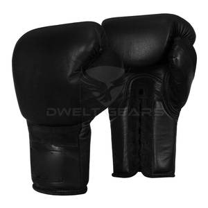 ถุงมือชกมวยแบบผูกเชือกหนัง PU ทนทานสำหรับฝึกมวยไทยและต่อยมวย - Product Image 2