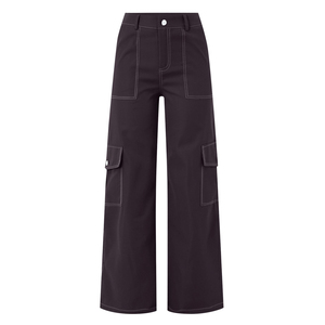 Pantalones Cargo para mujer, moda callejera, pantalones para correr con múltiples bolsillos, pierna ancha, sueltos, rectos, informales, ropa de calle, pantalones Cargo holgados - Product Image 6