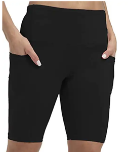 Últimos pantalones cortos personalizados de cintura alta para mujer, cómodos pantalones cortos de compresión Spandex para entrenamiento, mallas de motorista, técnica sin costuras al por mayor - Product Image 1