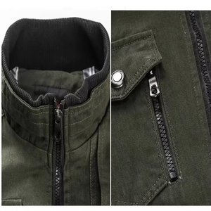New Arrival Men's Bomber Jacket Popular Custom Satin Canvas Winter Wear with Chenille Technics Top Rated Hooded Collar Stand - Product Image 5
