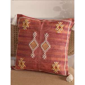 Funda de Almohada Marroquí Hecha a Mano, Funda de Cojín Tradicional Bereber, Cojín Decorativo Boho para Sofá, Almohada Decorativa de Algodón para el Hogar - Product Image 1
