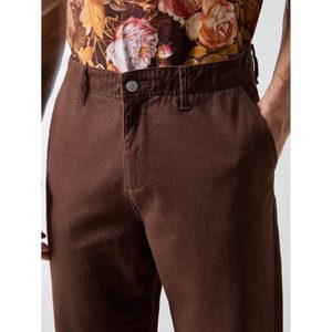 Jean en denim marron élégant et tendance pour homme, coupe droite classique, écologique, respirant, style vintage, hiver/été, ample - Product Image 3