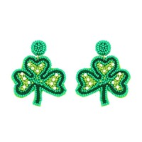 Boucles d'oreilles St. Paddy's Day Luck of the Irish Broderie unique Bijoux faits à la main d'Inde pour mariage ou cadeau