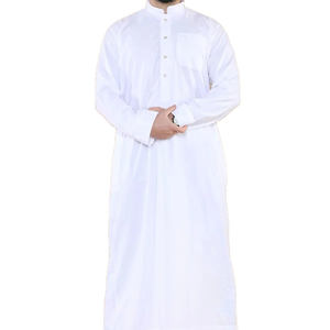 Qamis traditionnel et modeste pour hommes, style arabe, couleur unie, en coton et lin, respirant, léger, manches longues, décontracté, faible MOQ - Product Image 6