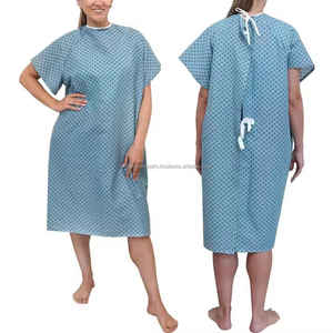 Camiseta de algodón con cierre de cremallera para rehabilitación, para después del hospital, con broches laterales para batas de paciente - Product Image 1