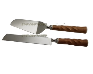 Wholesale Resin & Stainless Steel Cake Serving Set of 2 with <b>Mirror</b> Polish for Bake Ware Cake Tools Birthday Party Cake - Product Image 2