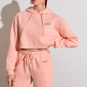 Jerséis de gimnasio personalizados de alta calidad para mujer, conjunto de 2 piezas, pantalones de chándal transpirables con capucha y parte superior suelta para entrenamientos de invierno - Product Image 4