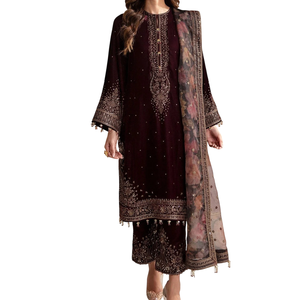 Vestido de Terciopelo para Mujer de Alta Calidad, Elegante, Color Personalizado, Servicio Personalizado, Cantidad al por Mayor, para Bodas y Fiestas - Product Image 1