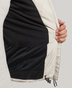 Vestes matelassées décontractées d'hiver en polyester respirant avec capuche amovible et garniture en fourrure de mouton, fermeture éclair - Product Image 4