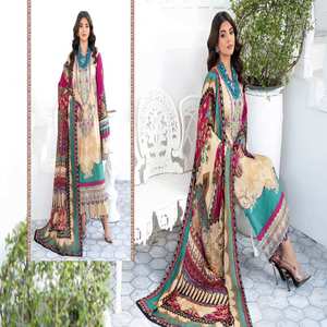Ramsha Brand Shalwar Kameez Indian and Pakistani Unstitched Luxury <b>Suits</b> of HIGH QUALITY Lawn Fabric Party Wear on Wholesale - Product Image 4