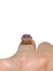 Women's <b>Ring</b> Natural Morganite & CZ Gemstone June Birthstone Birthday Christmas <b>Dainty</b> Handmade Jewelry 925 Sterling Silver <b>Ring</b> - Product Image 3