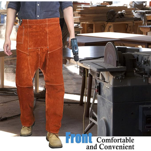 Pantalon de soudage de travailleur résistant à la chaleur ignifuge mécanicien soudeur travaille pantalon en cuir de sécurité fabriqué au Pakistan - Product Image 6