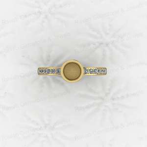 Composants de bijoux en argent sterling 925, semi-monture à sertissage clos 6 mm avec zircone cubique 1,80 carat, pour bague cocktail vierge et bijoux souvenir de lait maternel - Product Image 2