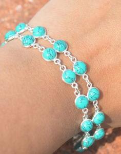 Handmade Classical <b>Bracelet</b> 925 Solid Silver Jewelry For <b>Women</b> 925 Sterling Silver Turquoise Gemstone Boho Style <b>Bracelet</b> Gift - Product Image 4