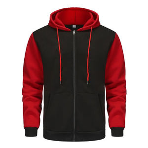 Chaqueta de Punto con Capucha y Cremallera para Hombre, de Invierno, con Contraste de Color, Manga Larga, Lisa, Informal, para Uso Diario, Térmica - Product Image 1