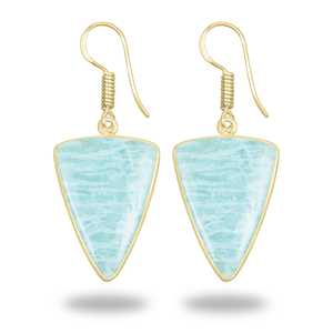 Women's Earring High End Natural amazonite Earring Gemstone Birthstone Christmas Handmade Jewelry Silver plated brass Earring - Product Image 5