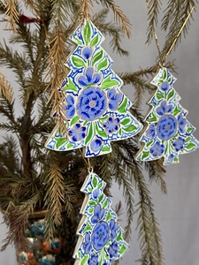 8 cm Paper Mache Christmas Ornaments Hanging Tree Decorations for Festive Season - Product Image 5