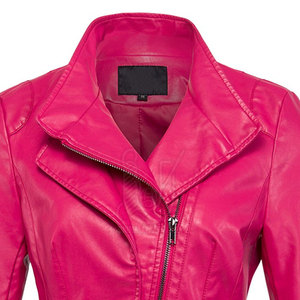 Veste en cuir véritable tricotée pour femme, couleur unie, mode hiver, vente en gros personnalisée, avec design sur mesure et service OEM - Product Image 2