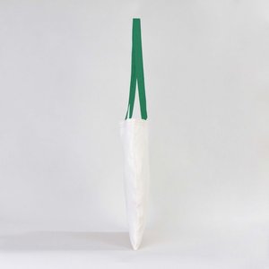 Bolsa de Mano de Lona de Algodón con Asa Verde, Diseño en Blanco de 14 x 16 Pulgadas (35 x 40 cm), Bolsas de Lona de Algodón Ecológicas y Elegantes - Product Image 3