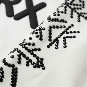 Sweat à capuche pour homme en polaire écologique polyester/coton 500 g/m² avec manches en strass pour un style ample et brodé - Product Image 5