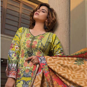 Costume brodé Rana Arts Khaddar avec châle - AY-01-A - Product Image 1