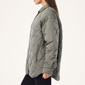 Élégant fermeture éclair boutonné femmes surdimensionné matelassé Shacket classique respirant boutons pression vêtements d'hiver veste personnaliser Logo - Product Image 3