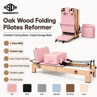 Reformer Pilates pliable en chêne pour la maison, réglable, compact, gain de place, machine de Pilates en bois, logo personnalisé, professionnel, santé