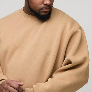 Alta calidad sostenible básico luz caqui más Loopback Regular Fit sudadera básica personalizada algodón mezclado sudadera al por mayor - Product Image 5