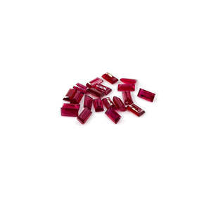 Rubis naturels de Bangkok, baguettes calibrées 4x8mm et 5x10mm, taille brillante ovale coussin, couleur jaune gemme, finition dorée à facettes - Product Image 5
