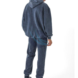 Chándal de gran tamaño de algodón 100%, chándal de invierno lavado con ácido, chándal transpirable para hombre, chándal con logotipo personalizado de alta calidad - Product Image 2