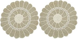 Venta Directa de Fábrica en India, Mantel Individual de PVC Color Caqui con Bordado de Cuentas de Vidrio Fácil de Limpiar, Tipo Almohadilla, Precio al por Mayor - Product Image 2