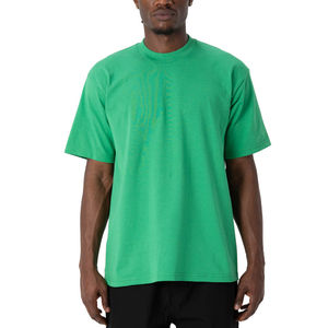 Camiseta de algodón de manga corta con cuello redondo para hombre, ropa de calle personalizada Pro Club, Kelly verde Camiseta de algodón/poliéster - Product Image 2