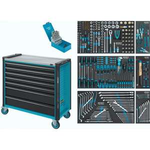 Carro de Herramientas Auxiliar Hazet con 7 Cajones y Surtido de 340 Piezas, Accionado Manualmente para Juegos de Herramientas, Viene con Embalaje en Caja Rígida - Product Image 1