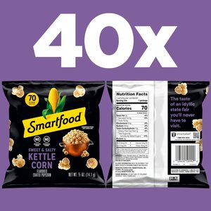 Smartfood <b>Popcorn</b>, Sweet & Salty Kettle Corn, 0.5 Ounce (Pack of 40) - Product Image 5