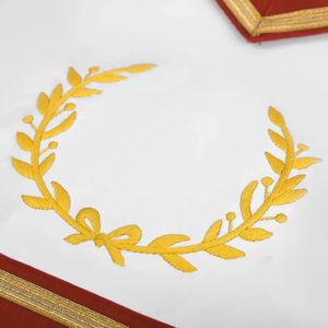 Prix de gros Tablier maçonnique de luxe brodé à la main de la meilleure qualité de fixation magnétique Fabricant pakistanais entretenu OEM - Product Image 3