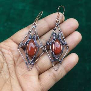 Multi Gemstone Wire Wrapped Earring Wholesale Earring Brass Earring <b>Jewelry</b> Multiple Choice Earring Valentine Day Gift Earring - Product Image 5