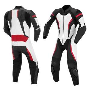 Combinaison de course moto professionnelle deux pièces, panneaux extensibles en cuir, imperméable, respirante, toutes saisons, design unisexe, avancée - Product Image 5