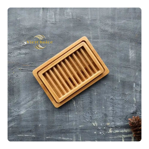 Bandeja de encimera de madera de bambú biodegradable ecológica de bajo precio, jabonera pequeña autodrenante para uso en baño y cocina - Product Image 4