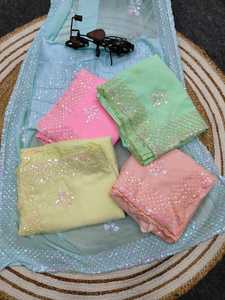 ผ้าส่าหรีเทียมผ้าจอร์เจียสำหรับผู้หญิงโดย fabzone - Product Image 2