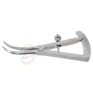 Pied à coulisse Castroviejo de meilleure qualité 3.5 \ "Instruments de chirurgie plastique à pointe incurvée 0 20mm Pied à coulisse manuel en acier inoxydable - Product Image 1