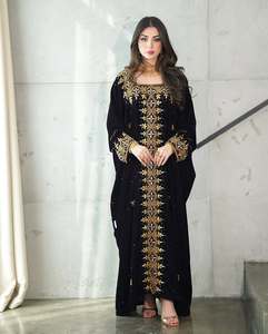 Caftán Abaya de Gasa Largo y Recto, Estilo Islámico Modesto, para Fiestas de Noche, Ropa para Mujer, Kafthan Farasha - Product Image 3