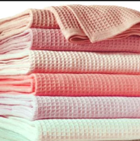 100% coton jette des tissages personnalisés gaufré Jacquard hareng os thermique sans accroc Leno tisse couleurs tailles poids en vrac