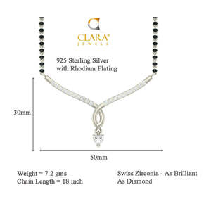 Compre un Conjunto de Mangalsutra de Plata Pura, Joyería Fina Étnica Clásica y Moderna con Circonita y Diamantes para Bodas, Fiestas y Compromisos - Product Image 4