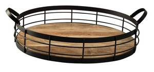 Bandeja de madera de la mejor calidad con mango de metal, diseño vintage, bandeja de madera de gran tamaño para servir, la bandeja de madera más vendida - Product Image 5